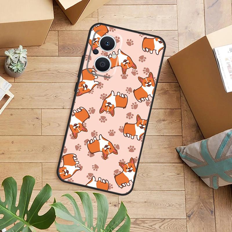 Cartoon Corgi Dog Phone Case For OPPO Reno 14 12 11 13 F 10 Pro 8T 7 8 Lite OPPO Find X8 X6 X5 X9 Pro Cover