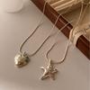 Elegant Star Pendant Long Necklace for Women - Luxurious Snake Chain Sweater Accessory