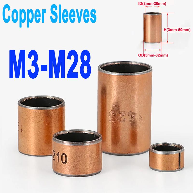 SF-1 Self-Lubricating Composite Bearings M3-M28 Oil-Free Bronze Shaft Sleeve Bushings Small Bushing for Machinery