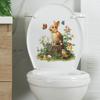 Static Cling Window Stickers Cartoon Bunny Tree Stump Flowers for Bathroom Sink Glass Display Home Decor
