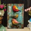 1PC Tin Sign Colorful Bird - Rustic Vintage Wall Decor For Living Room/Nursery/Garden, Distressed Background, 8x12 Inch