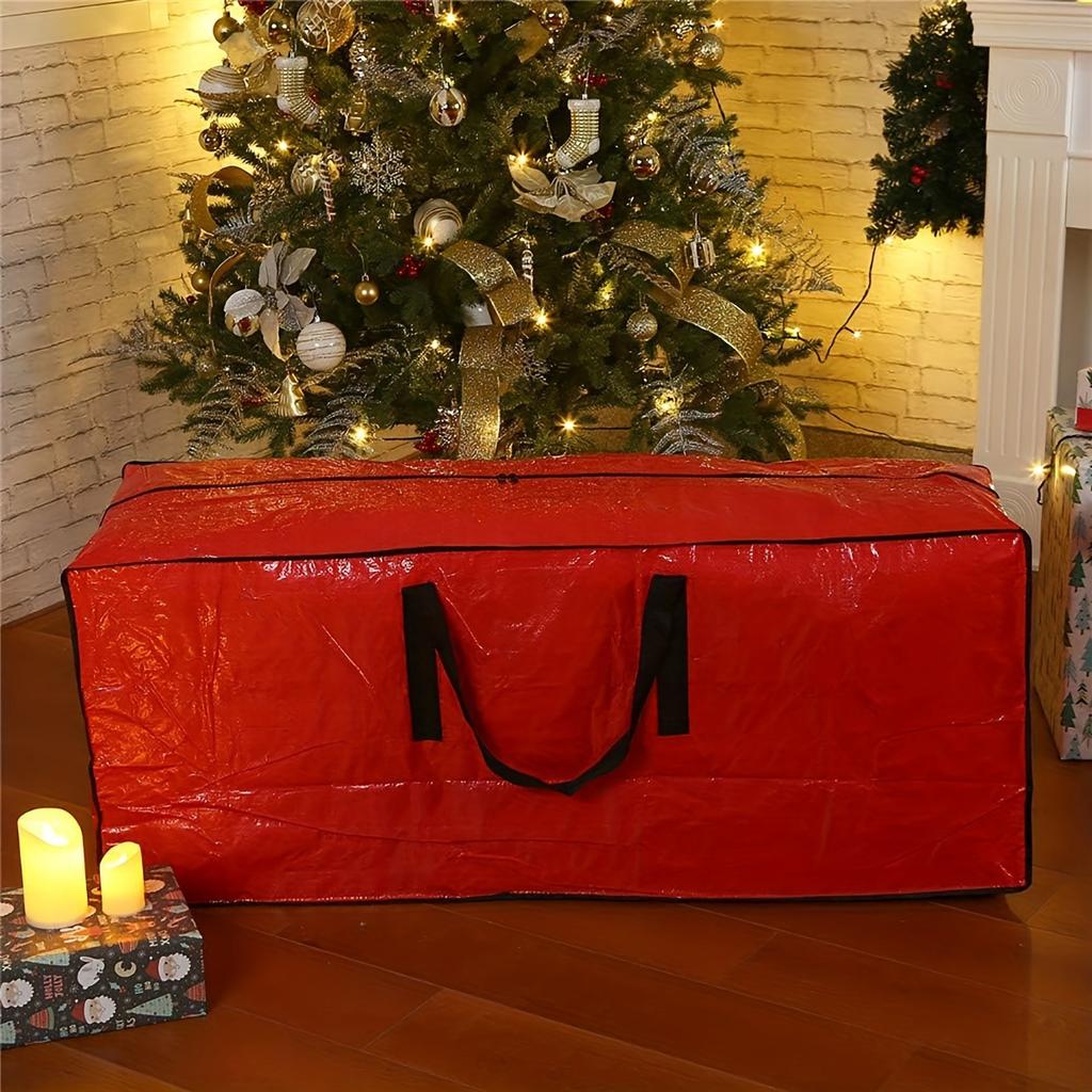 1pc Large-capacity Christmas Tree Storage Bag Suitable for 7/9ft Christmas Trees, Waterproof and Dustproof Woven Luggage Moving Bags