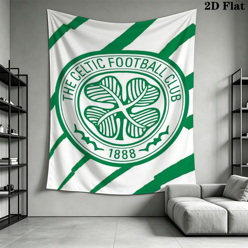 Celtic Football Club Wall Tapestry Aesthetic Wall Hanging Printed Fabric Blanket Decorative Tapestries for Bedroom Living Room Home Decor