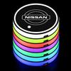 AUK2  Car Coaster Luminous Car Water Cup Holder Anti Slip Mat Non-Slip Pad Center Cover For Nissan X-trail Qashqai j10 j11 Juke Sentra