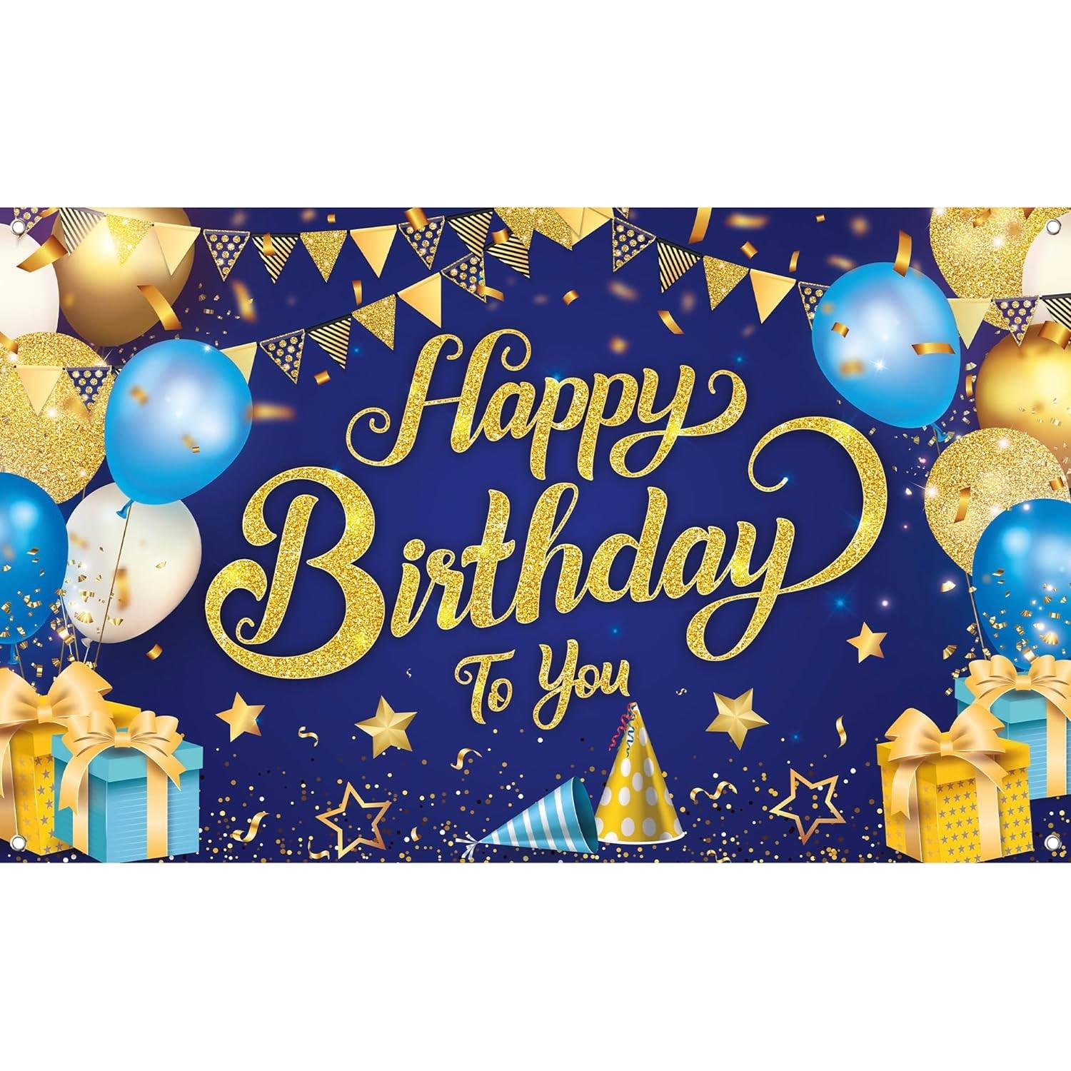 

1Pc Glitter Purple Birthday Banner Purple Black Golden Birthday Party Decoration Large Shiny Purple Black Birthday Background
