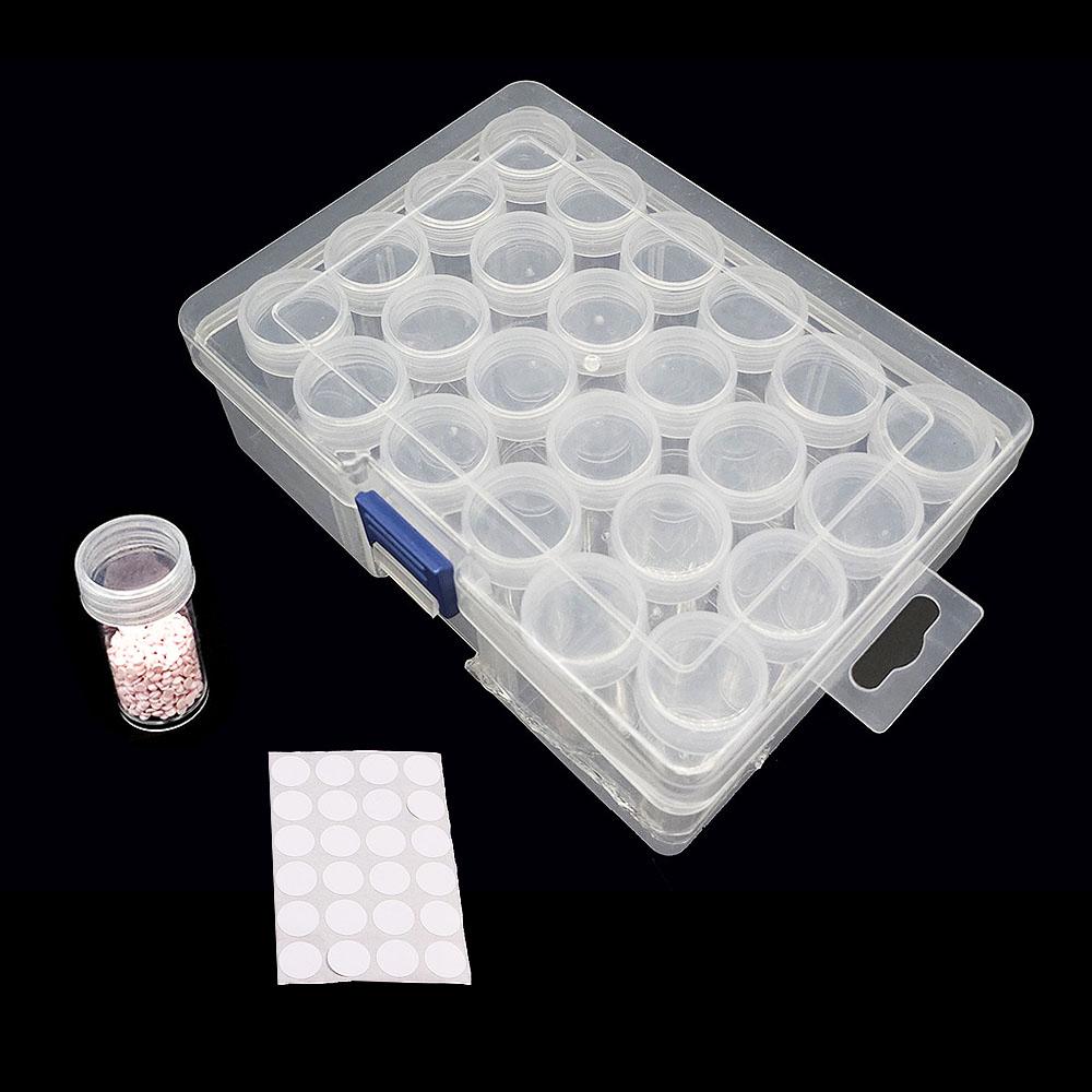 

1 шт. Пластиковый органайзер на 24 ячейки, DIY алмазная живопись, коробка для хранения аксессуаров для рукоделия, коробка для хранения бисера и фурнитуры