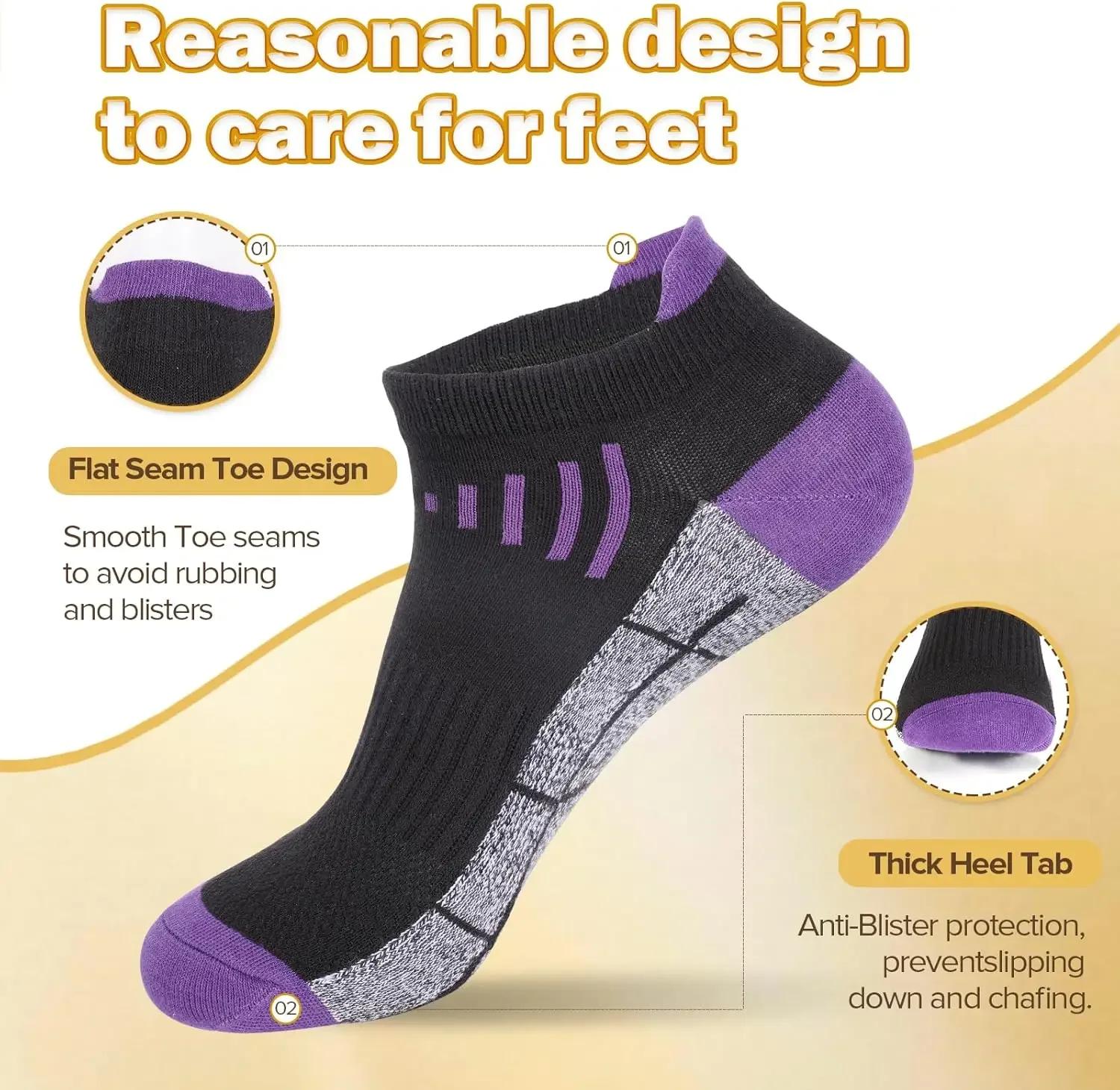 

Unisex Anti-Slip Sweat-Absorbent Anti-Odor Anti-Friction Sports Socks for Outdoor Running Low-Cut Ankle Sport Socks