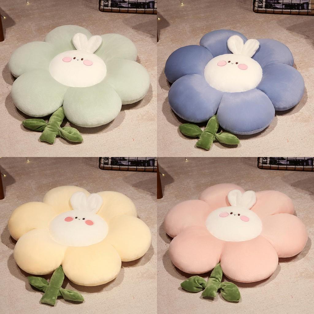 Adorable Pink Rabbit Flower Plush Pillow Soft Toy For Office Seat Cushion And Tatami Mat