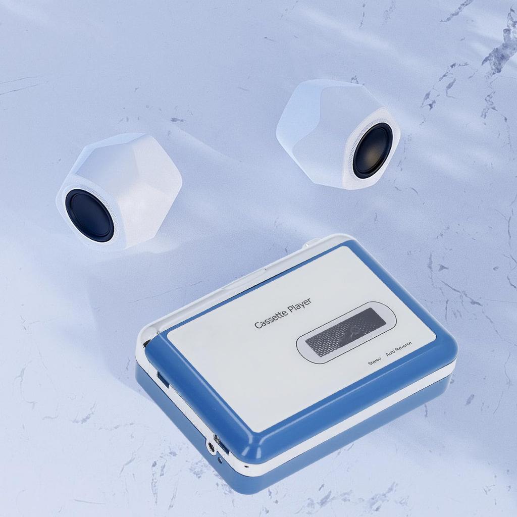 Cassette To MP3 Bluetooth Cassette Player with Wired LED Clear Auto Portable Cassette Player for Home and Travel Converter, Earphones, Indicator,