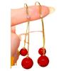 2024 Festive Red Pearl Face-Slimming Long Earrings - Chic, Trendy Niche Design