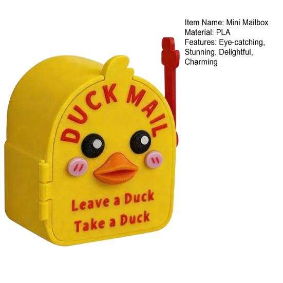 3D Printed Cruising Duck Mailbox Magnetic Wall Mounted Mini Mailbox for Cruise Ship Cabin Door Decoration Interactive Toy for Duck Hunting Game
