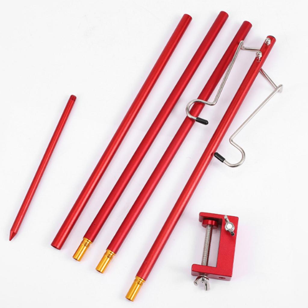 Suport pliabil pentru lampă de masă, suport pentru lampă de camping cu cârlige duble, aliaj de aluminiu, suport pentru lumină de exterior, umeraș pentru lampă, durabil