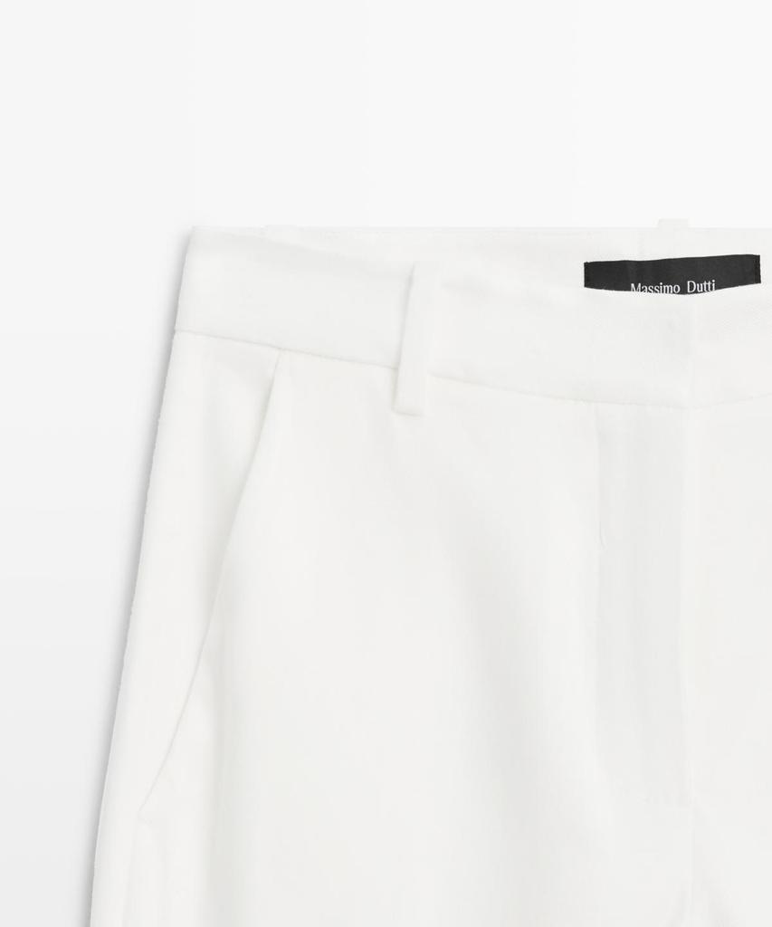 Masimodutti Straight Fit Linen Blend Pants
