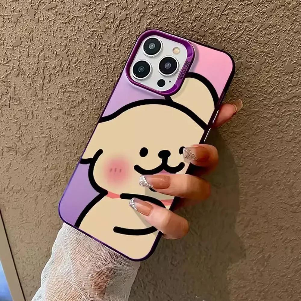 Cute Anime Dog Lovers Couple Phone Case for IPhone 11 12 13 14 15 16 Pro Max X XS MAX XR SE 7 8Plus Shockproof Bumper Hard Cover