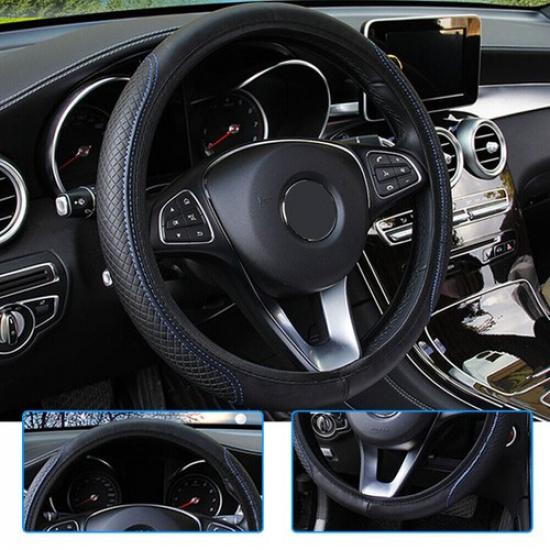 15'' Car Steering Wheel Cover Leather Breathable Anti-slip Protector Accessories