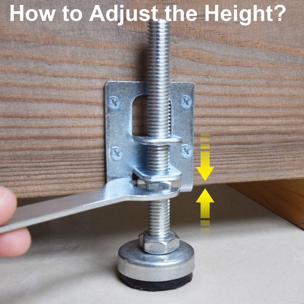 4 Pack Silver Furniture Feet Steel Load Levelers Furniture Leveler Leg  Workbench Table Cabinet