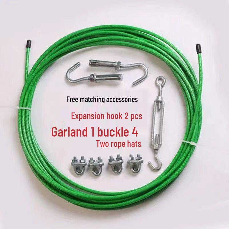 Outdoor Thickened Steel Wire Clothesline - Plastic-Coated for Balcony Quilts and Clothing