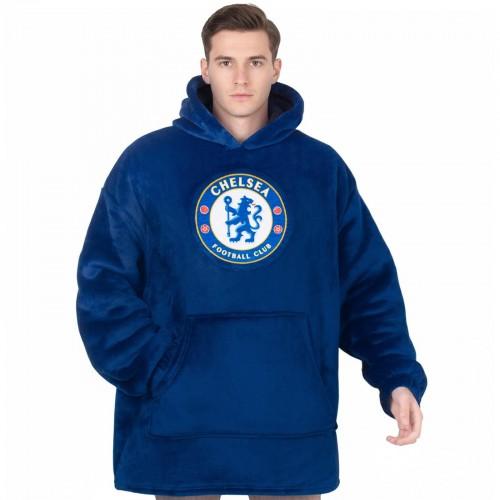 Chelsea FC Unisex Adult Crest Oversized Blanket Hoodie
