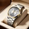 Vintage Aviation Pilot Watch for Men Waterproof Quartz Watch with Date Luminous Hands Steel Strap Dress Wrist Watch