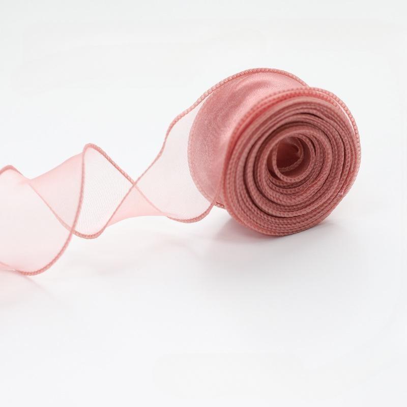 Fishtail Yarn Ribbon Bouquet Packaging Material Rainbow Color Lace Tail Yarn Ribbon Wave Chiffon Yarn Gift Strap