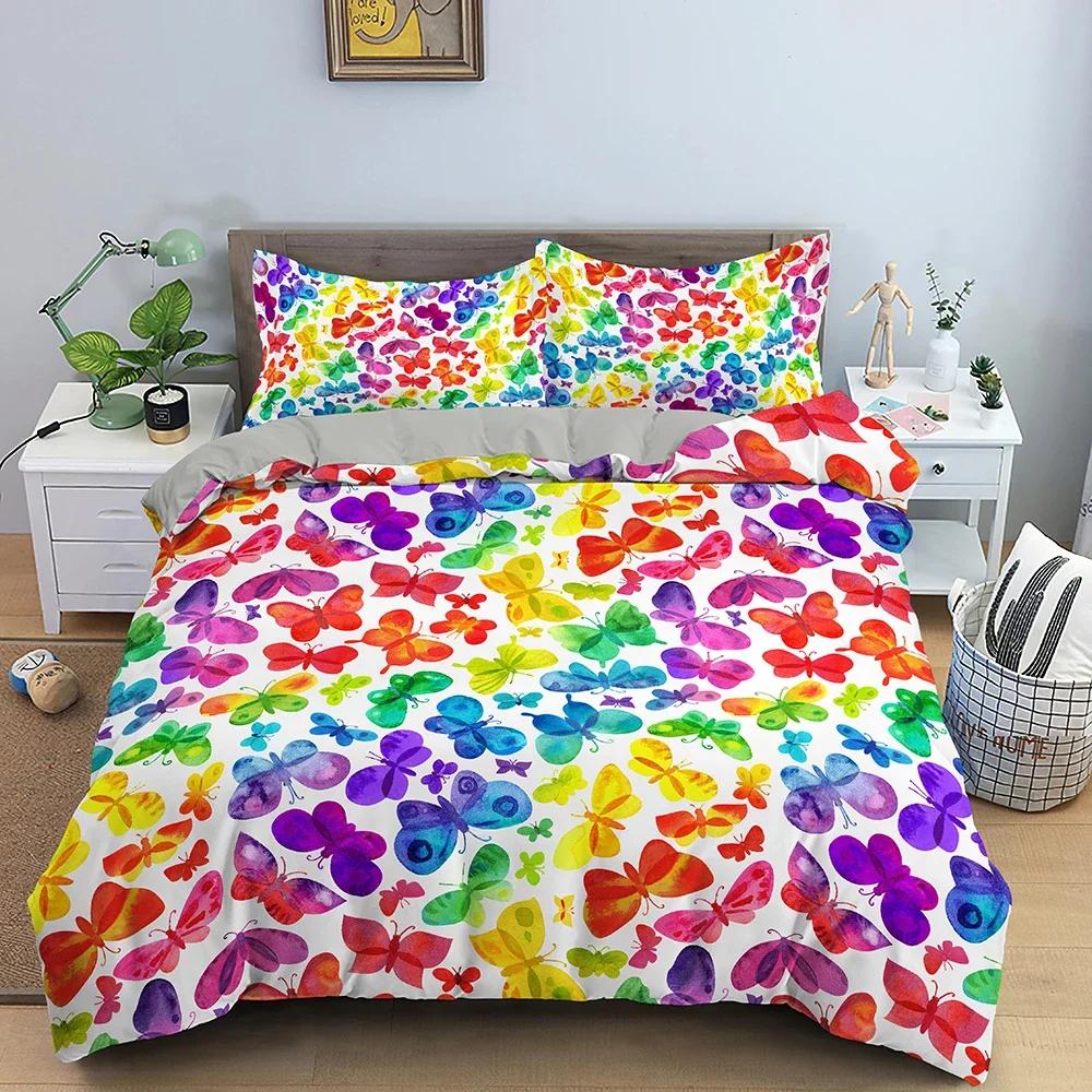Colorful Geometric Comfortable Duvet Quilt Cover Pillowcase Bedding Set Children Bedroom Decoration Home Textile
