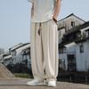 Mens Loose Wide Leg Chinese Style Casual Summer Lantern Pants