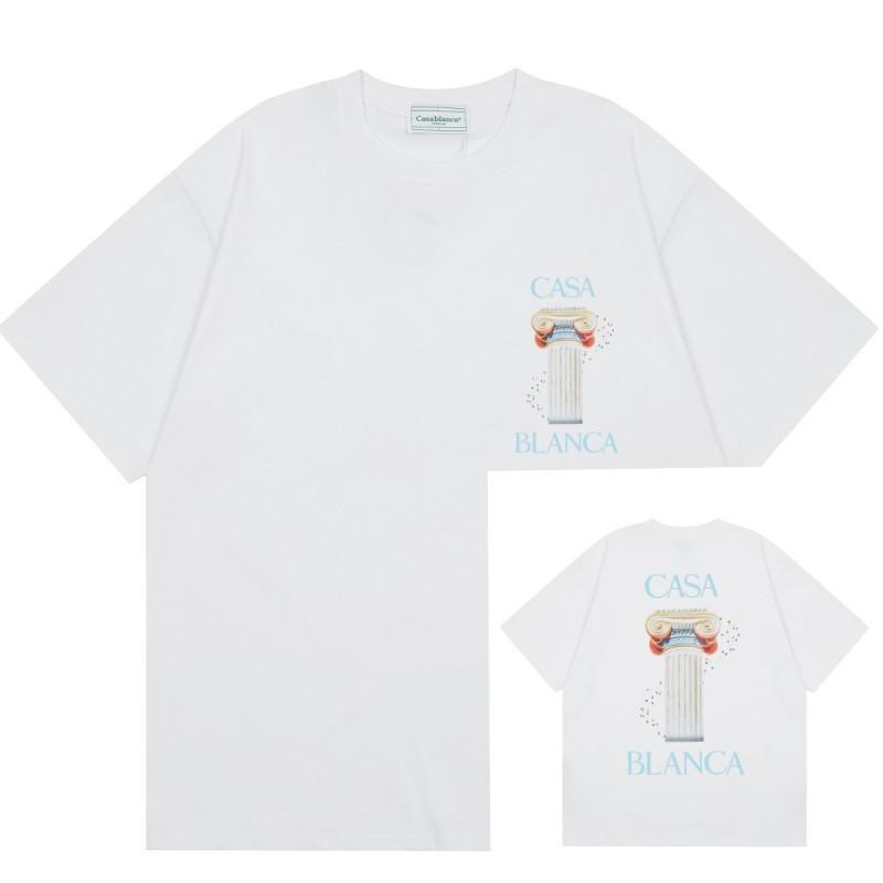Men Women Streetwear Short Sleeve T-Shirt With Geometric Letter Print Loose Fit Cotton Tee Casual