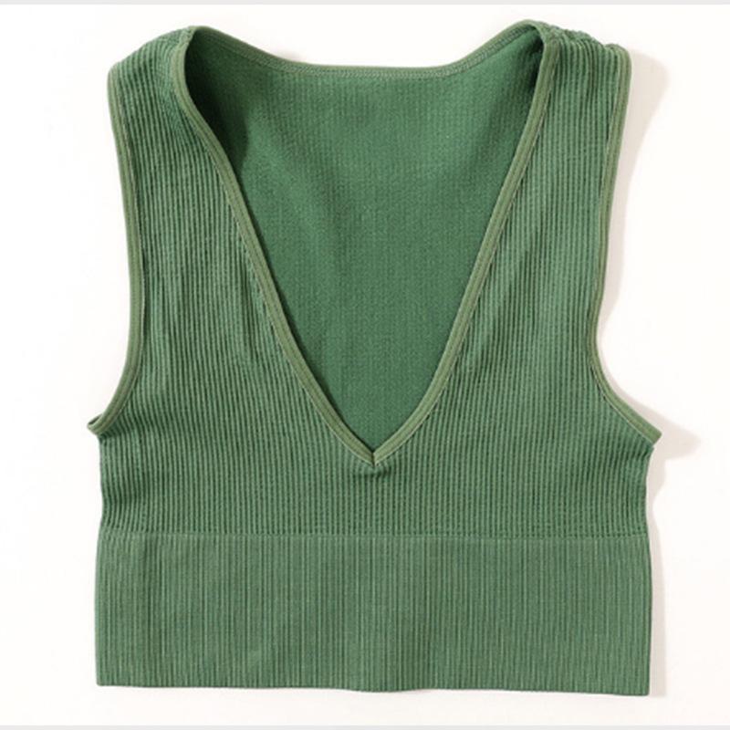 Women Ribbed Knit Sleeveless Racerback Crop Tank Top