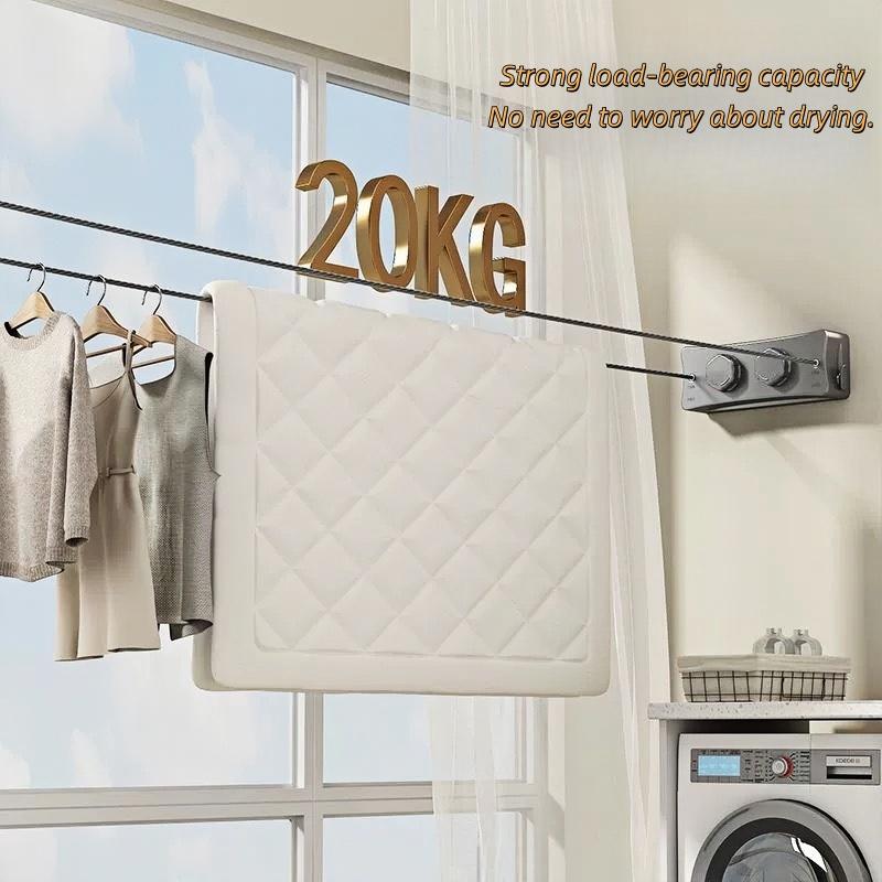 New 5.1 Meters Retractable Clothesline Dryer Indoor/Outdoor Bathroom Drying Rack Clothes Rack Laundry Drying Hanger Double Layer