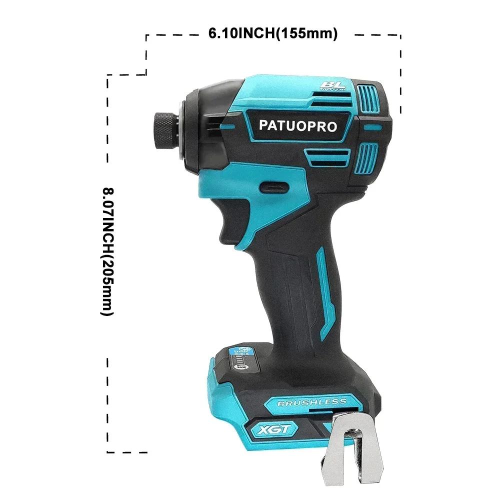 1/4 inch Brushless Electric Impact Screwdriver 4-Speed Cordless Compact Screwdriver Handheld Power Tool For Makita 18V Battery
