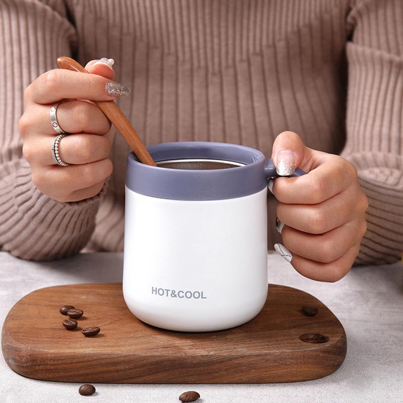 350ml/500ml Stainless Steel Coffee Thermos Mug Cold and Hot Thermal Water Bottle with Handgrip Office Vacuum Flask Tea Cup