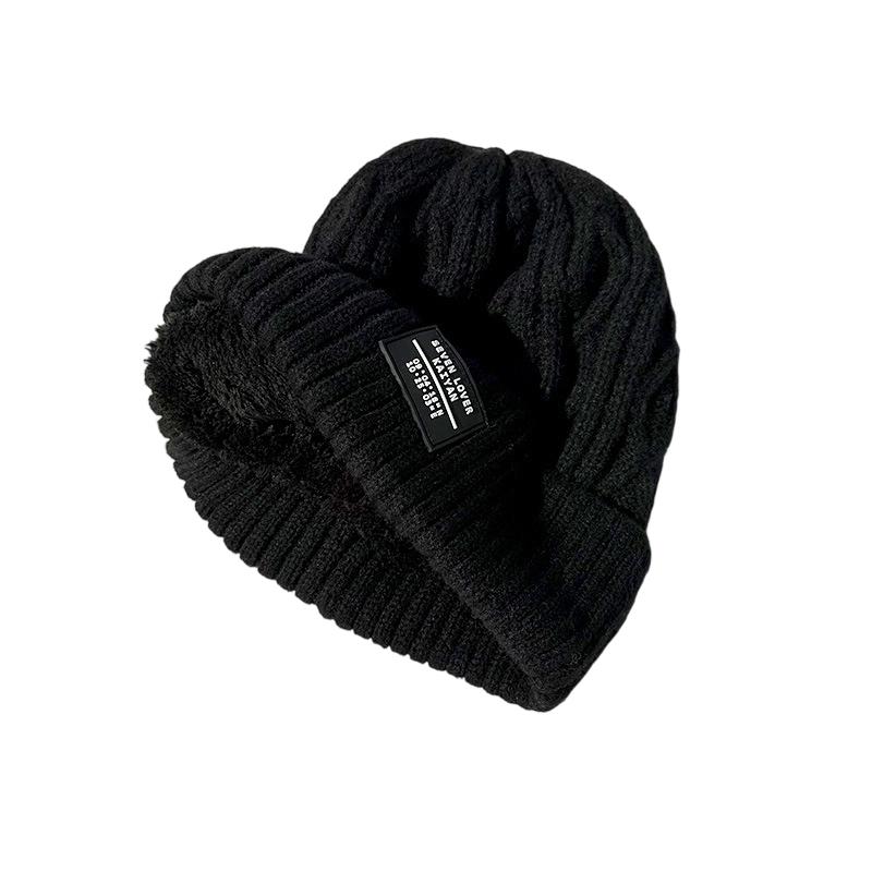 Men's And Women's Versatile Velvet Knitted Hat, Thick And Warm Cycling Yarn Hat