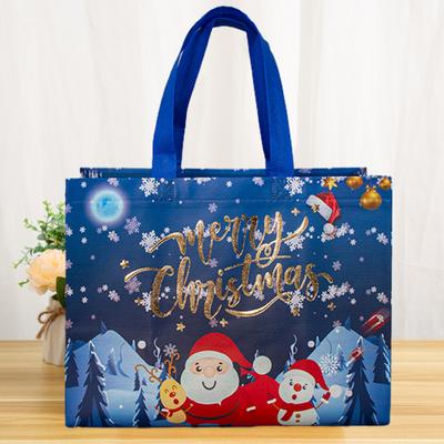 Vánoční dárková taška Santa Claus Sněhulák Design Velkokapacitní netkaná textilie s dvojitou rukojetí Dárkový obal na cukroví