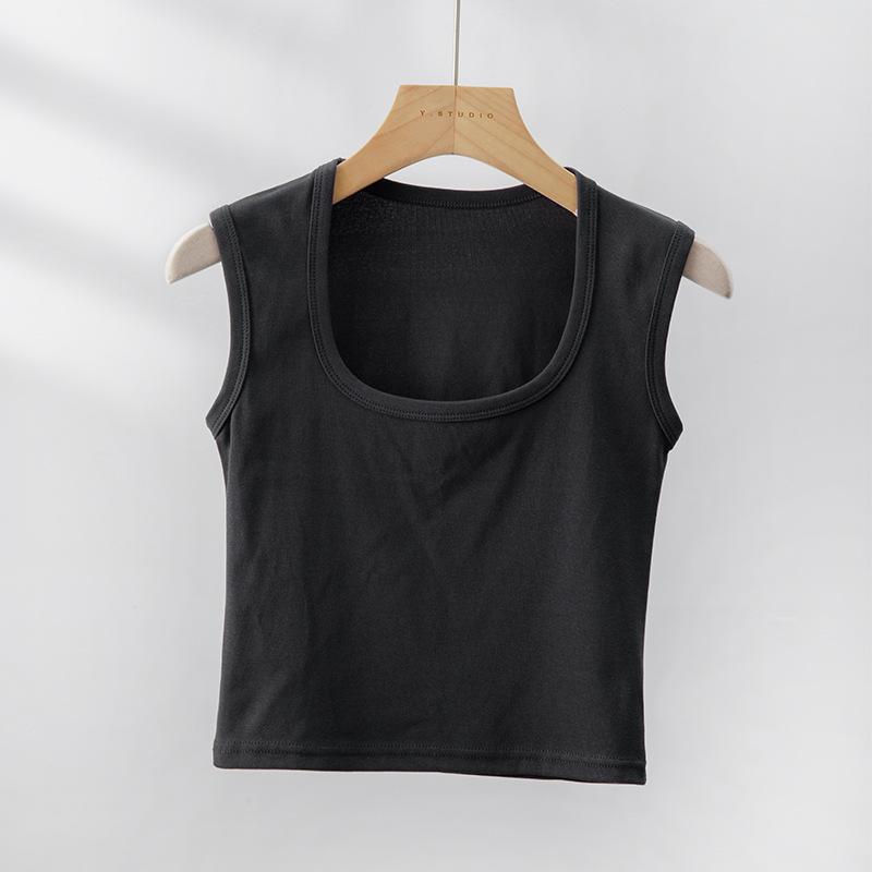 Wide Shoulder Strap White Suspender Vest for Women In Summer Pure Cotton Inner Wear for Secondary Breasts, Large-size Four-season Beautiful Back Top