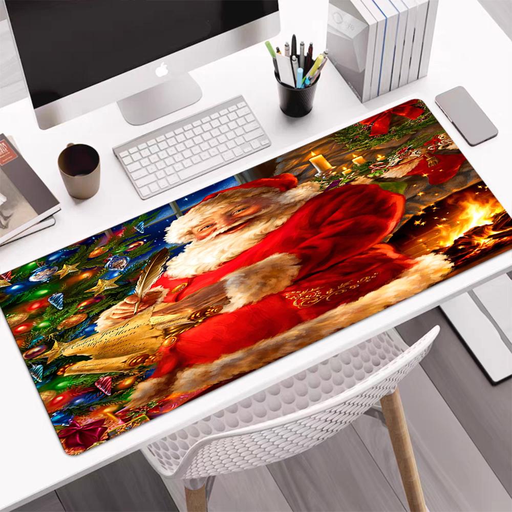 Christmas Santa Claus Theme Mouse Pad, Non Slip Rubber Base, Multifunctional Office & Home Decor, Perfect for Workspace Personalization.