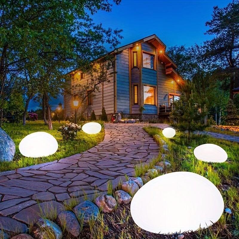 Solar Powered Outdoor Pebble Stone Garden Light
