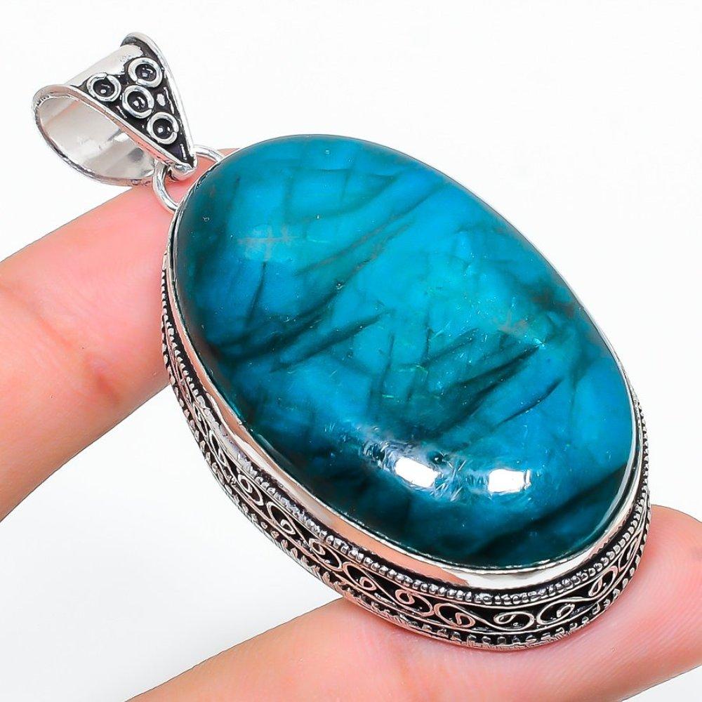 Blue Labradorite Gemstone Handmade 925 Sterling Silver Gift Pendant 2.60" M7h36