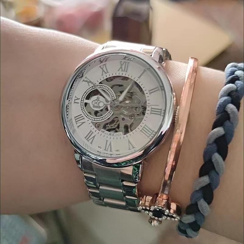 Orologi Meccanici di Lusso da Donna Oro Rosa Scheletro Automatici da Polso Regalo