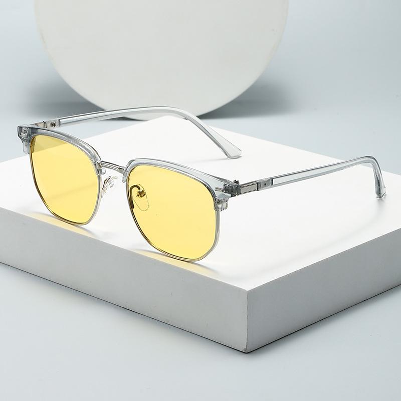 Photochromic Night Vision Glasses Day-and-Night Metal Half-frame UV-Protective Eyewear Anti-Glare Driving Glasses for Drivers
