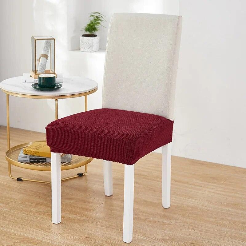 Housse de chaise en Jacquard sans dossier, housse de chaise pour salle à manger, maison, mariage, bureau, extensible, Anti-salissure, sans dossier, 1 pièce