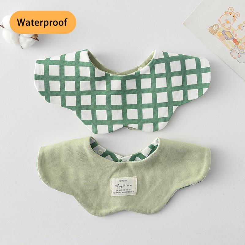 New Waterproof Two-sided Usable Baby Feeding Drool Bib Infants Wave Petal Saliva Towel Soft Burp Cloth For Toddler Kids Bibs