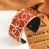 Cerchio Georgett Decorazione Geometrica Pelle Sostituibile Double Face Gioielli da Donna per Uso Quotidiano Bracciale Aperto Regalo