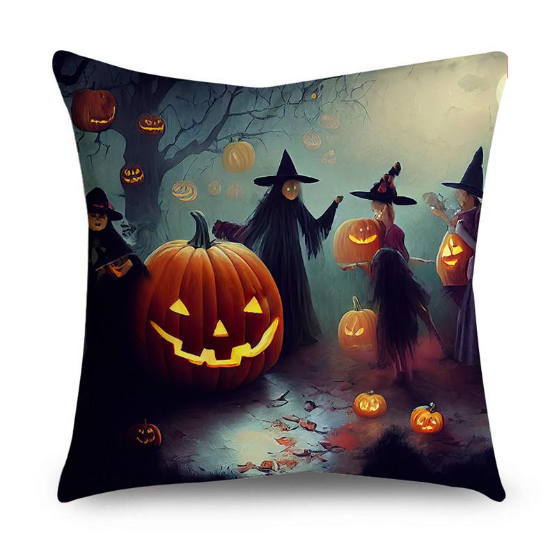 Halloween Easter Happy Print Pattern Cushion Cover Home Living Room Sofa Decoration Cushion Cover Pillow Cover