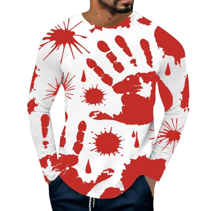 Halloween 3D Digital Printed Men's Casual Base Shirt PLUS SIZE T-Shirts (men’s)