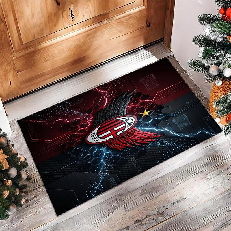 AC Milan Printed Flannel Area Rug Non Slip Soft Polyester Floor Carpet Indoor Decor Mat for Bedroom Living Room Sofa Game Room Home Decoration