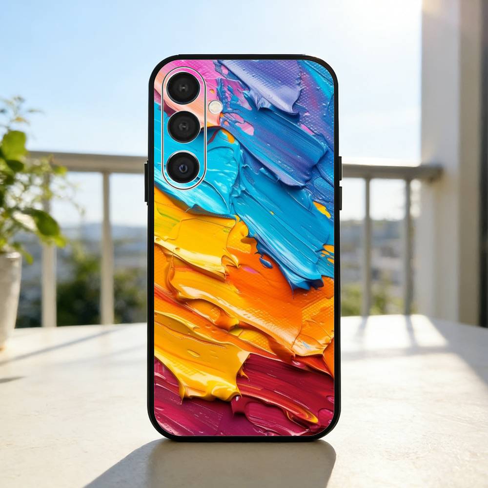 Watercolors Set Paint Palette  Phone Case For Samsung  A73,72,71,53,52,51,22,91,80, Soft Black Cover
