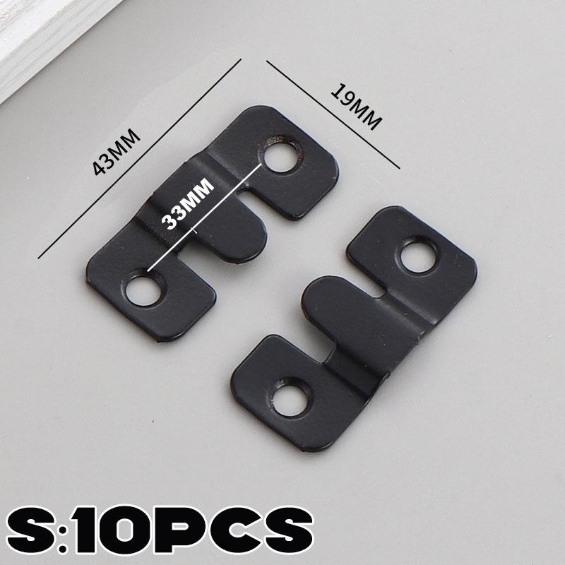 10pcs Picture Frame Hooks Stainless Steel Wall Hanger Flush Mount Hanging Buckle Furniture Interlock Bracket Joint Connector