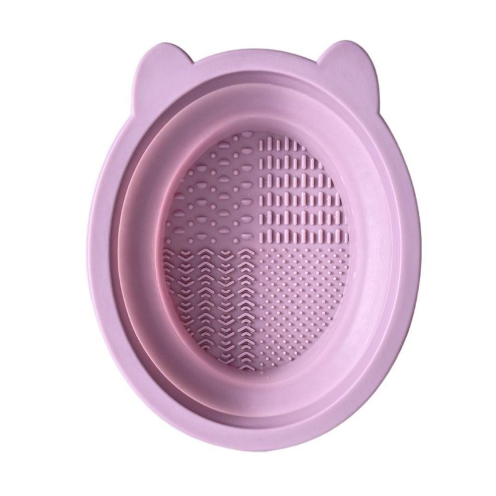 Beauty Makeup Brush Cleaning Bowl Foldable Cosmetic Scrubber Board Makeup Brush Cleaning Mat Male