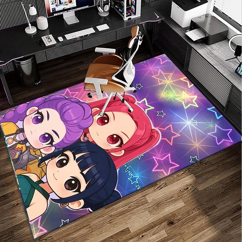 Superhero kpop Friends Adventure Office Rug Chair Mat, Game Carpet, Suitable for Front Door, Bedroom, Living Room, Desk, Holiday Gift