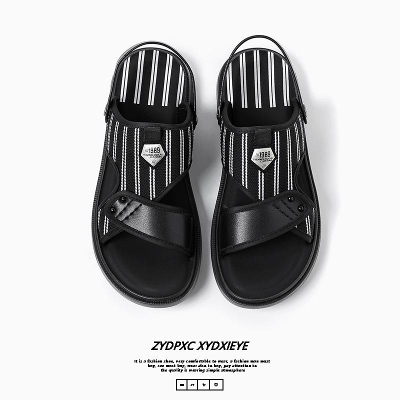 

Мужские сандалии 2025 года, лето, новая легкая верхняя одежда, нескользящие, повседневные, классные тапочки 611-B 38 чёрный